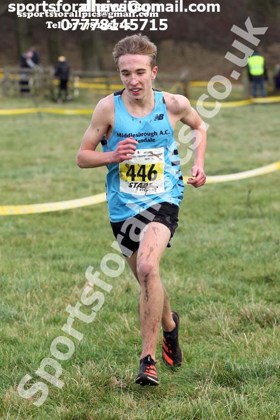 Mens under-17s cross country, 2019 North Eastern Cross Country Champs., Alnwick, Northumberland.  Photo: David T. Hewitson/Sports for All Pics